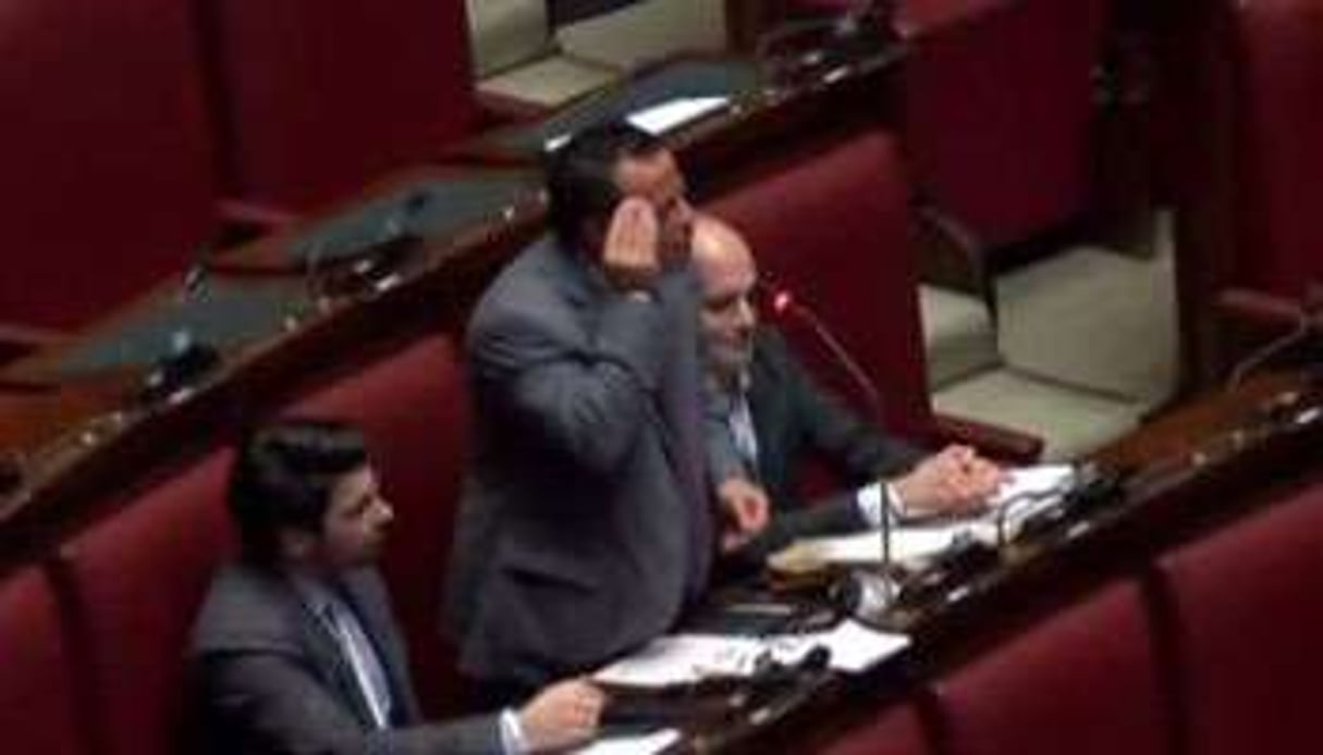 Gianluca Buonanno, député de la Ligue du Nord, à la Chambre des députés, en Italie. © Capture d’écran Repubblica TV