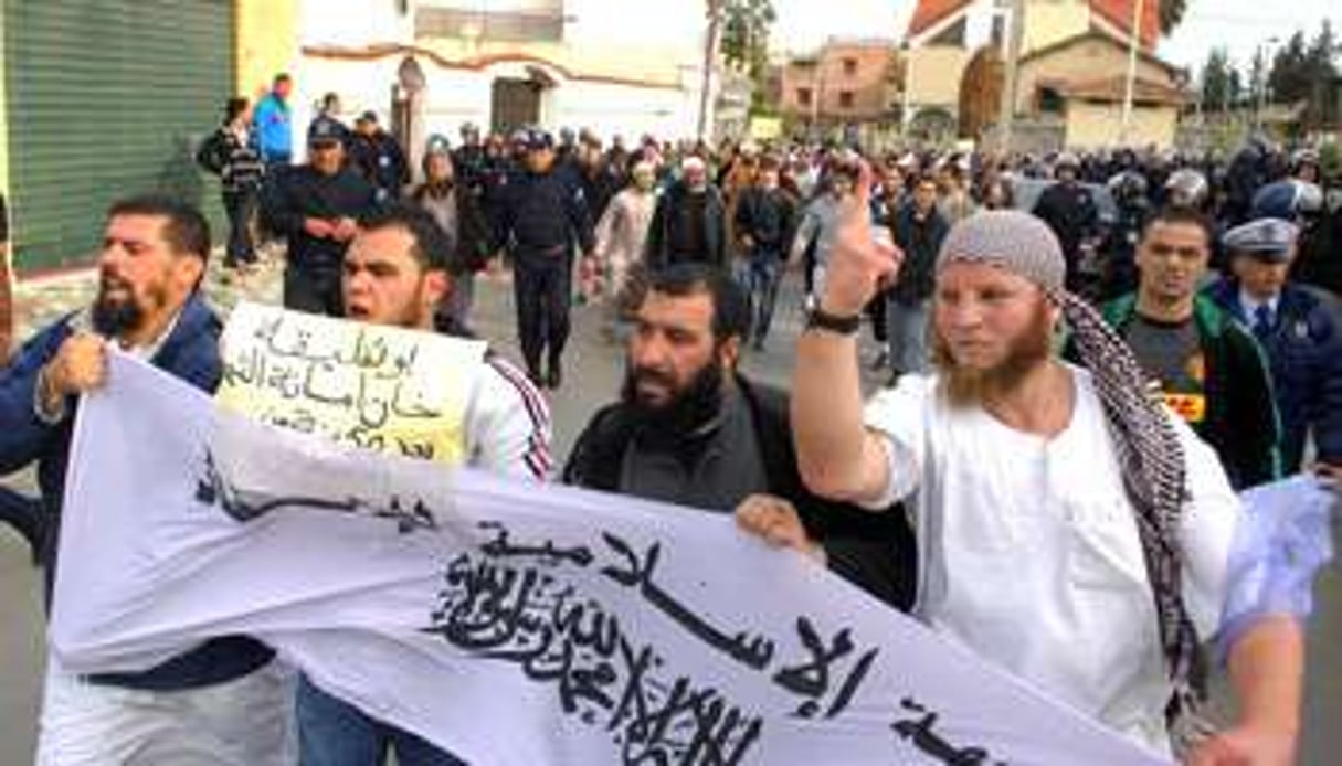 Manifestation d’islamistes à Alger, le 18 janvier 2013. © DR