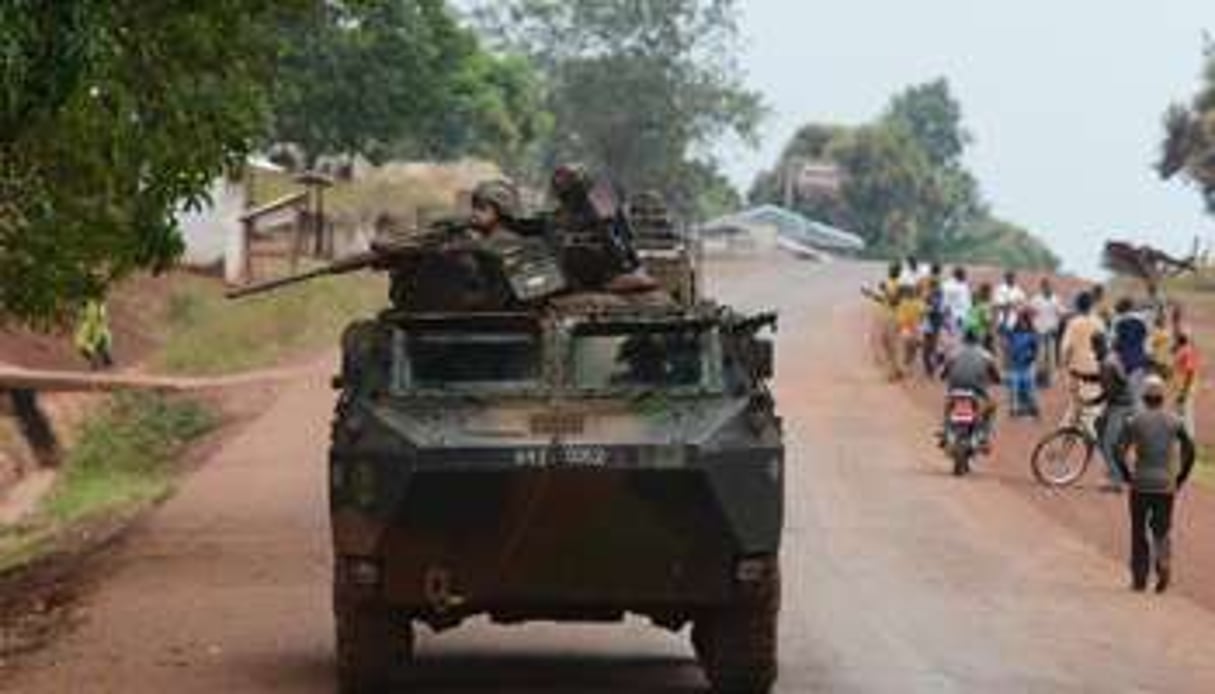 Des soldats français à Yaloke, au nord de Bangui, le 2 février 2014. © AFP/Issouf Sanogo