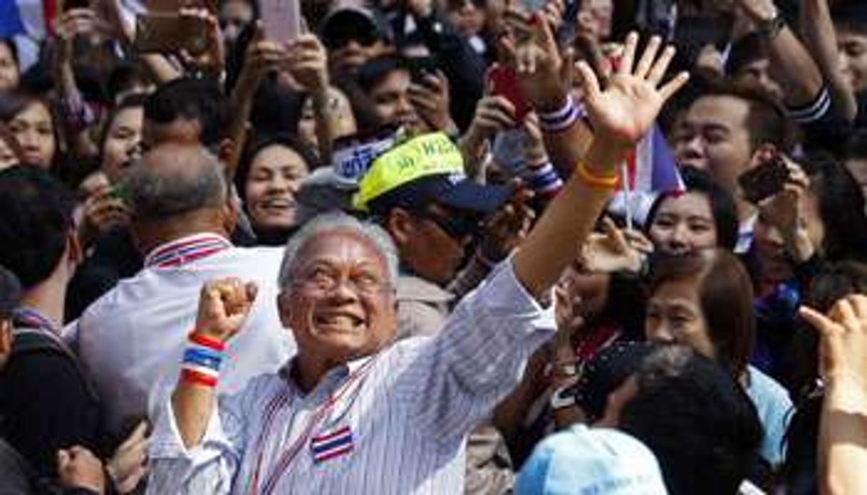 Suthep Thaugsuban, l’un des leaders de la contestation, le 21 janvier. © Wally Santana/AP/Sipa