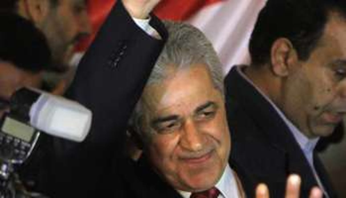 Hamdeen Sabbahi, figure de la gauche égyptienne, s’adresse à ses supporters le 26 mai 2012. © AFP