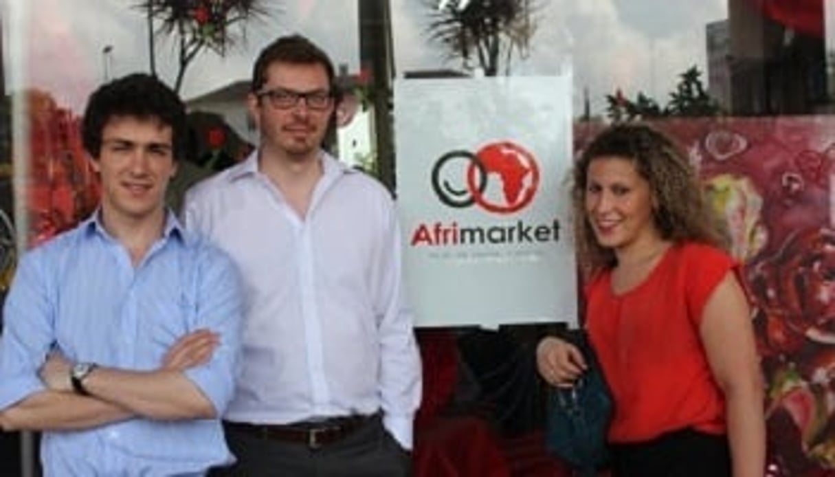 Rania Belkahia, Jérémy Stoss et François Sevaistre sont les trois fondateurs d’Afrimarket. DR