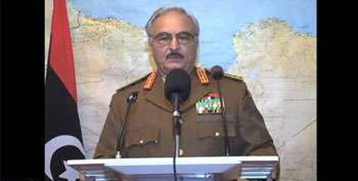 L’homme fort de l’est libyen, le maréchal Khalifa Haftar. © Capture d’écran Youtube