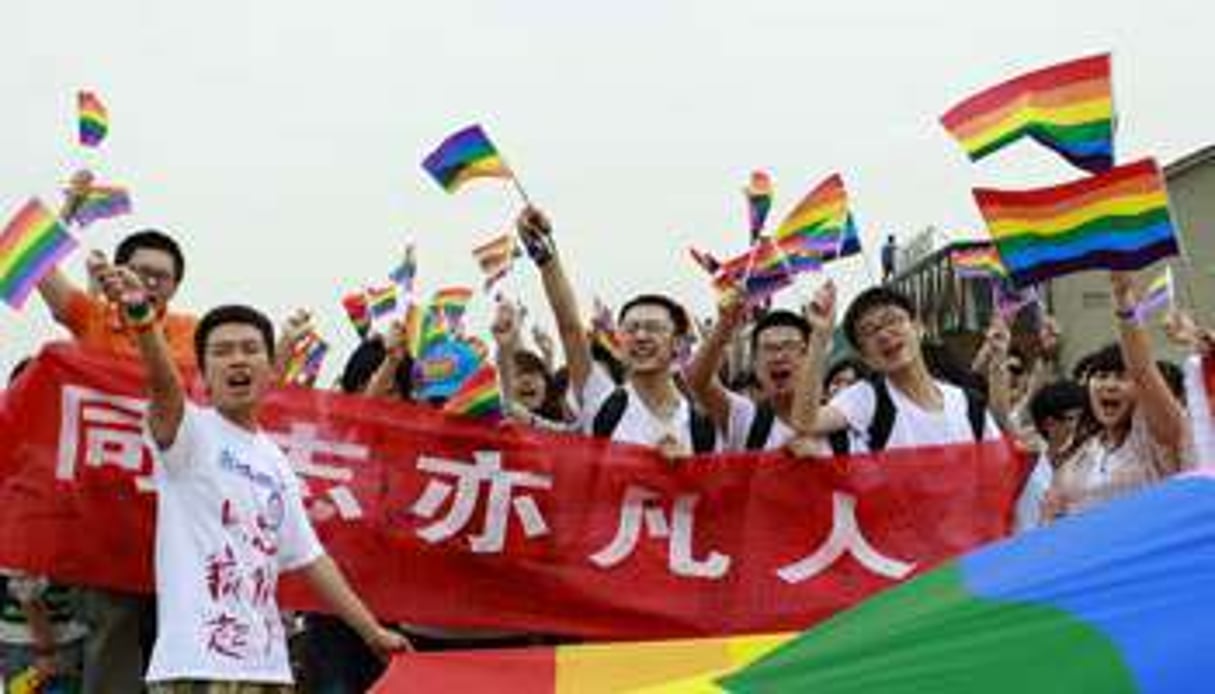 Gay parade à Changsha, capitale du Hunan, en mai 2013. © AFP