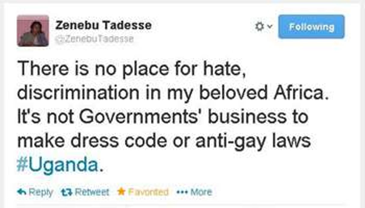 Le tweet polémique d’une ministre éthiopienne. © Capture d’écran/Twitter
