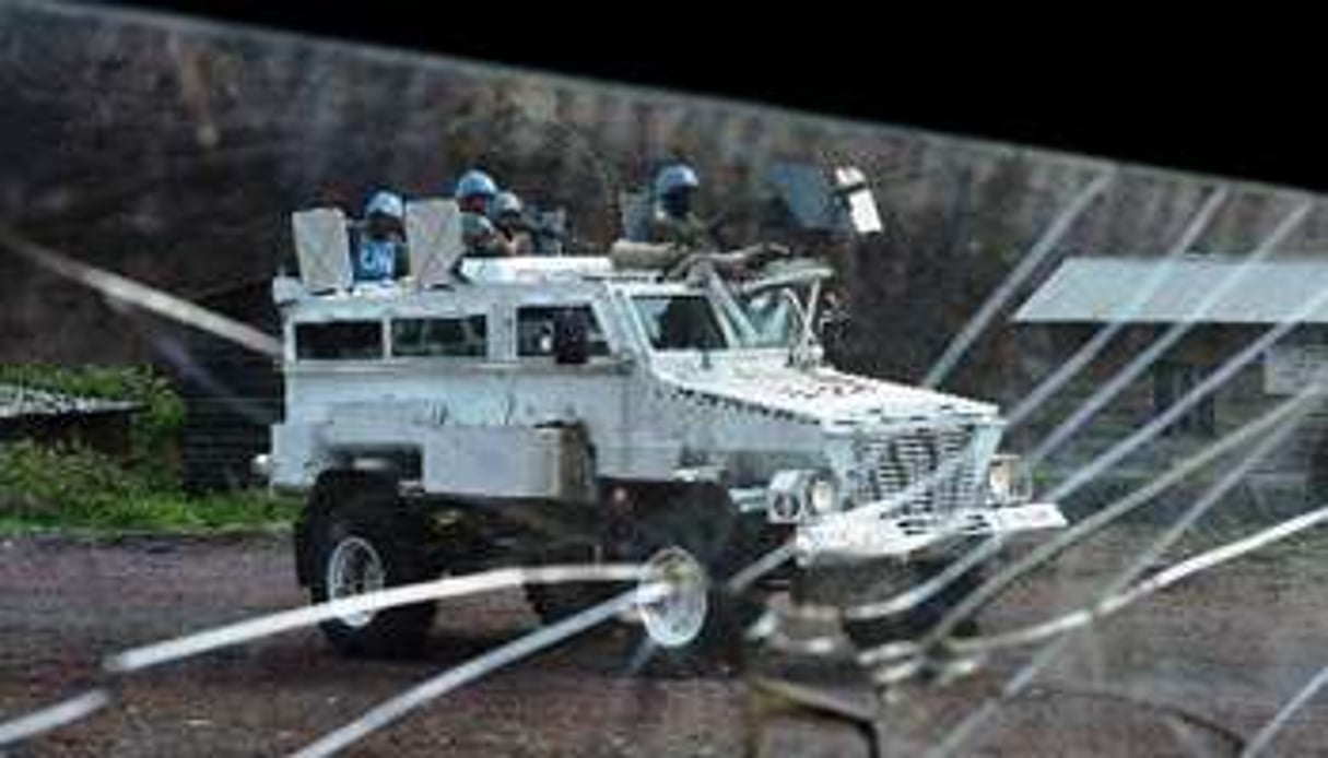 Un véhicule blindé de la Monusco le 4 septembre 2013 près de Goma. © AFP