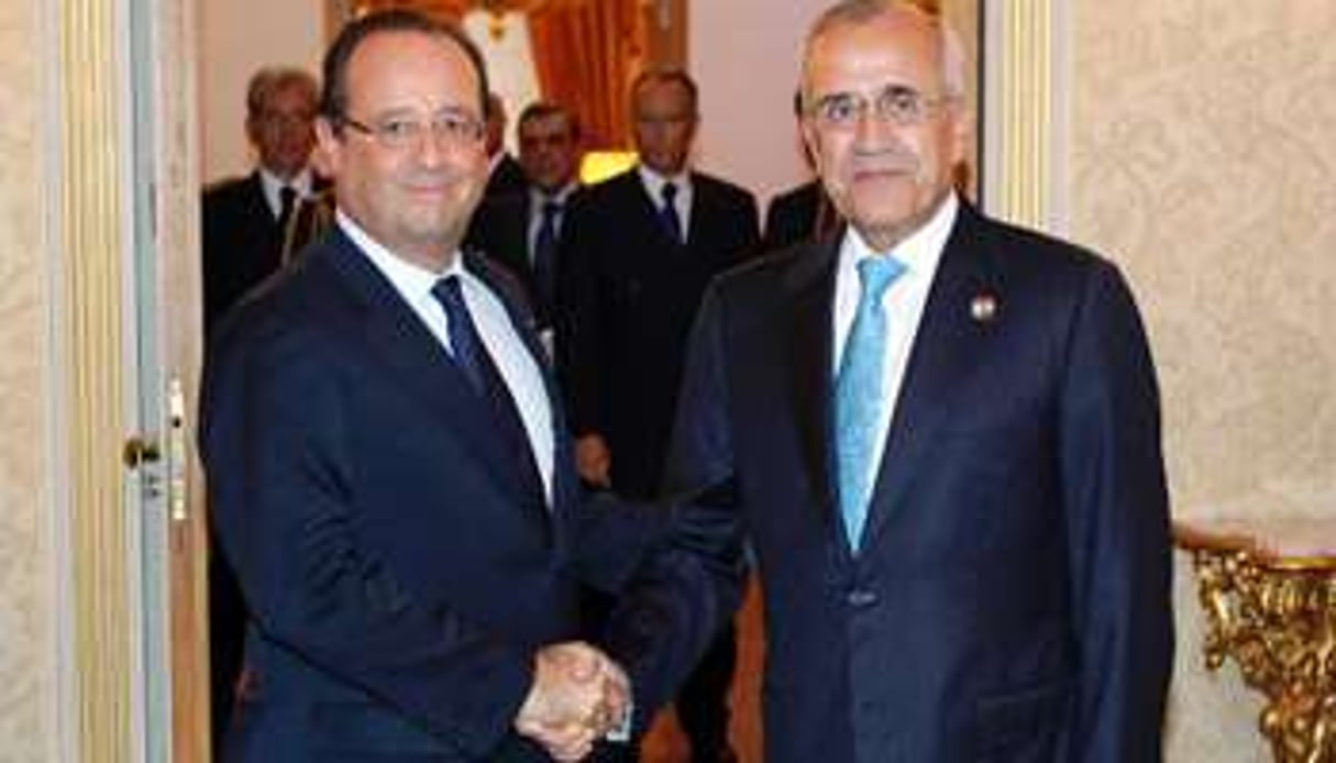 Le président François Hollande et son homologue libanais, Michel Sleimane, le 15 septembre 2013. © AFP