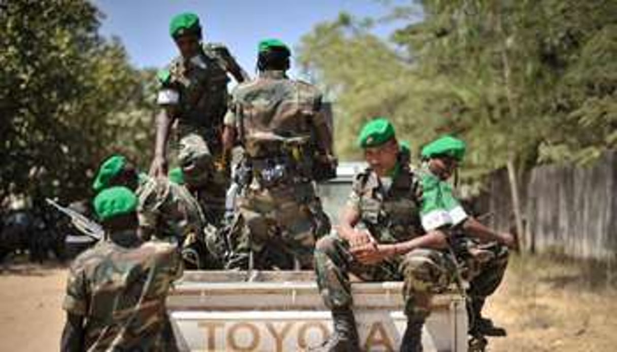 Des soldats éthiopiens rejoignent les forces de l’Amisom en Somalie, à Baidoa, le 22 janvier 2014. © AFP