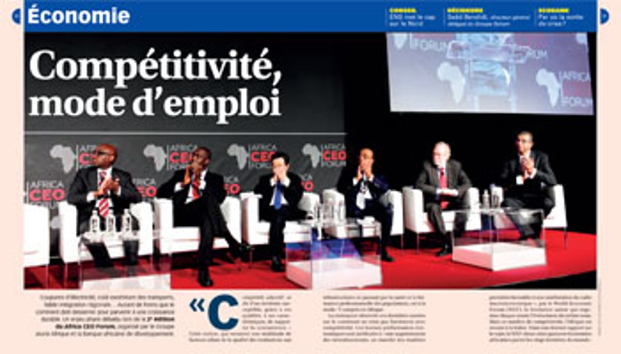 Cette semaine dans Jeune Afrique, édition spéciale Africa CEO Forum axée sur le thème de la compétitivité. © JA