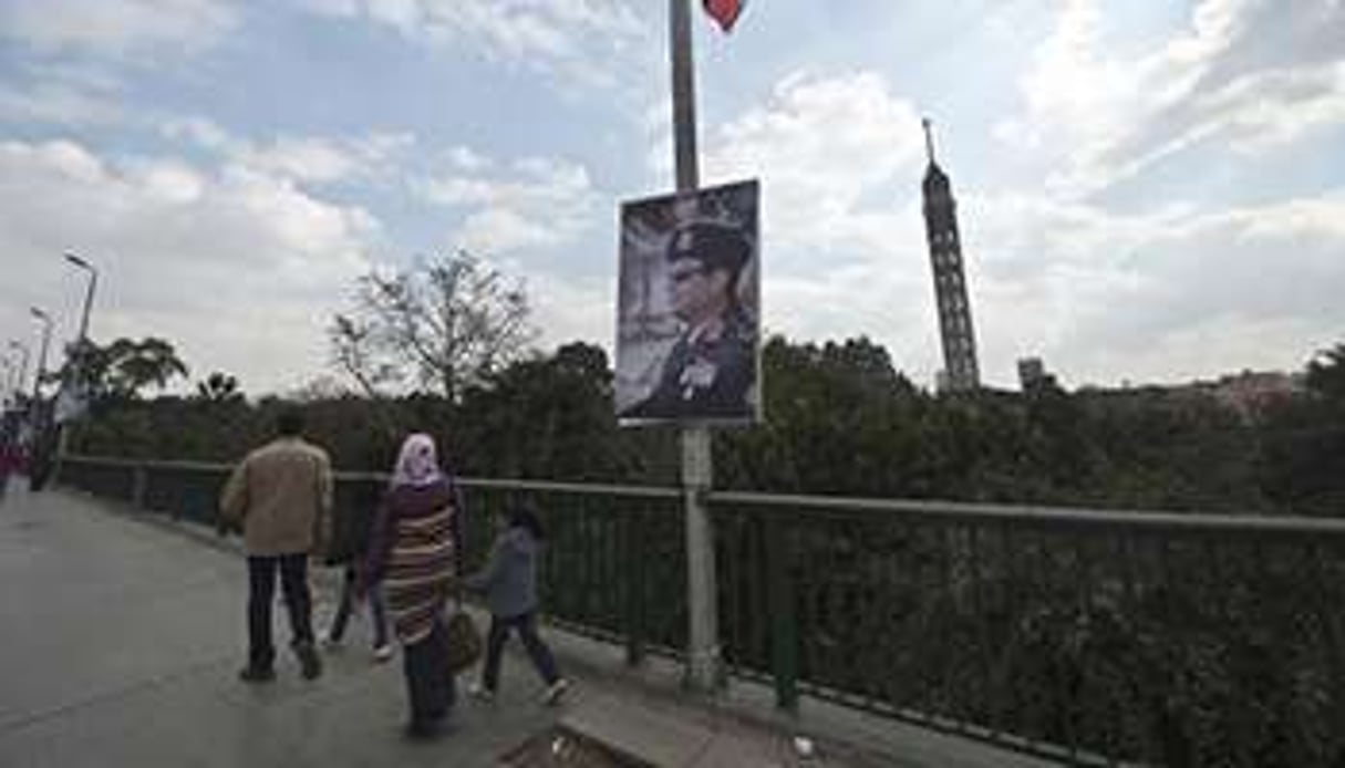 Une affiche du maréchal Abdel Fattah al-Sissi au Caire, le 6 février 2014. © AFP