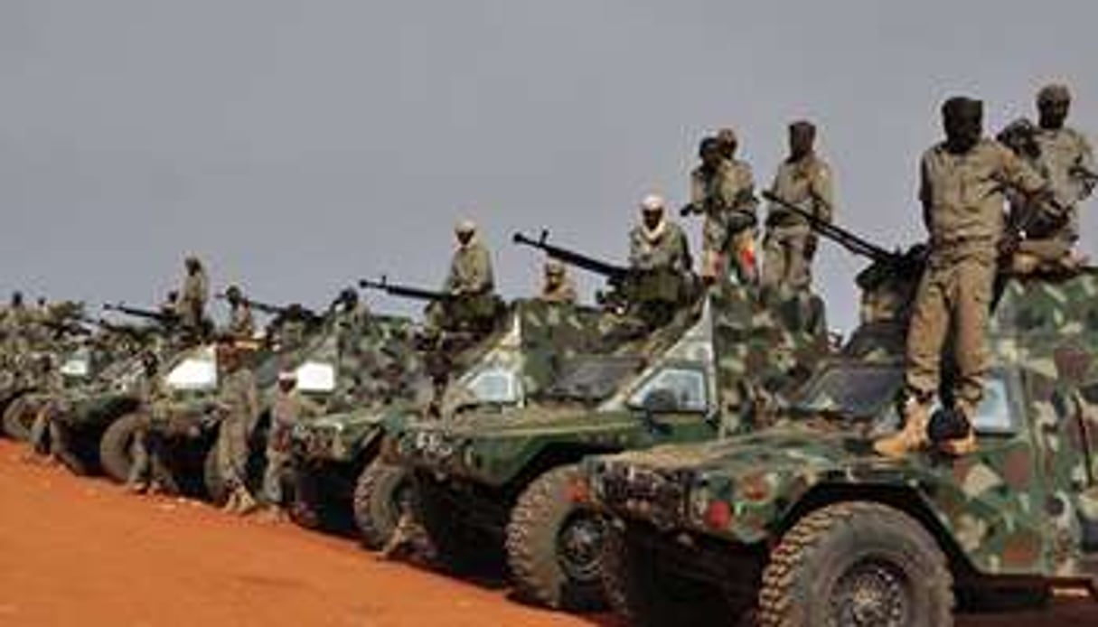 L’armée tchadienne en route vers le Mali, fin janvier 2013. © AFP