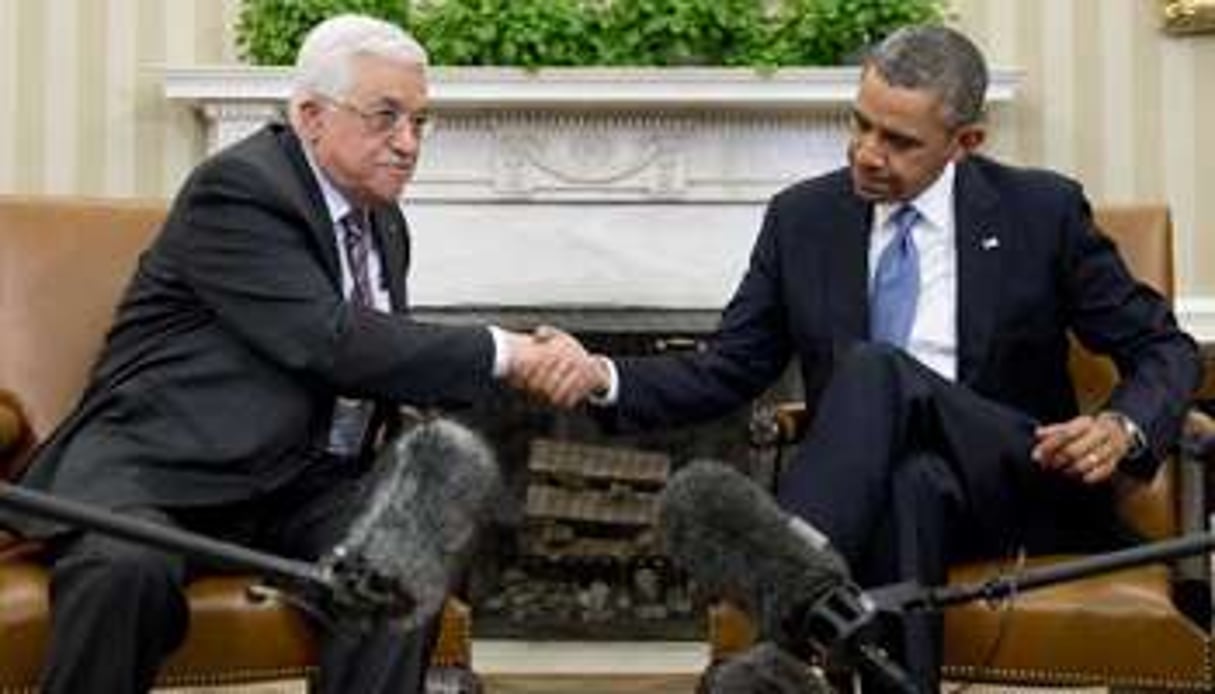 Mahmoud Abbas (g) et Barack Obama à la Maison Blanche, le 17 mars 2014. © AFP