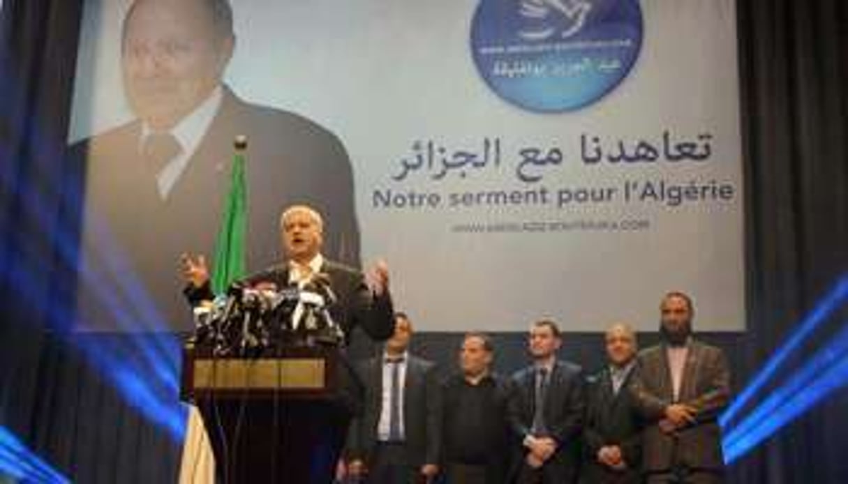 Abdelmalek Sellal lors d’un meeting de campagne à Alger, le 15 mars 2014. © AFP