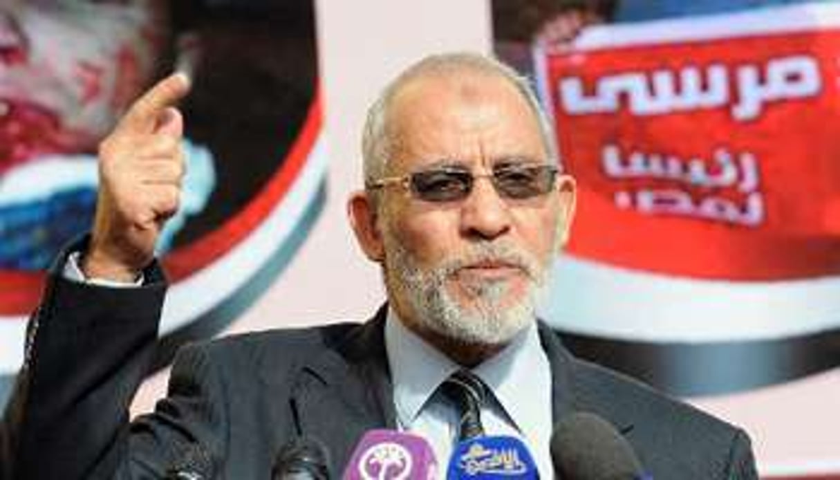 Mohamed Badie, le 8 décembre 2012 lors d’une conférence de presse au Caire. © AFP
