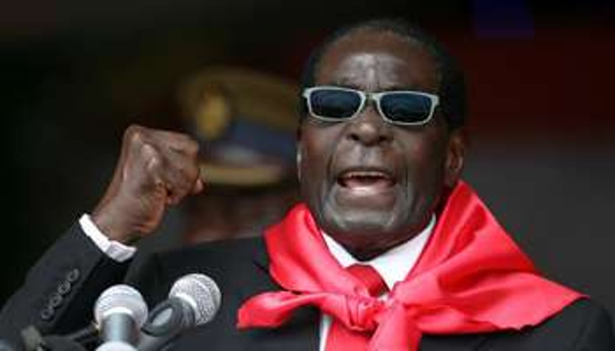 Le président du Zimbabwe, Robert Mugabe, le 23 février 2014 à Marondera. © AFP