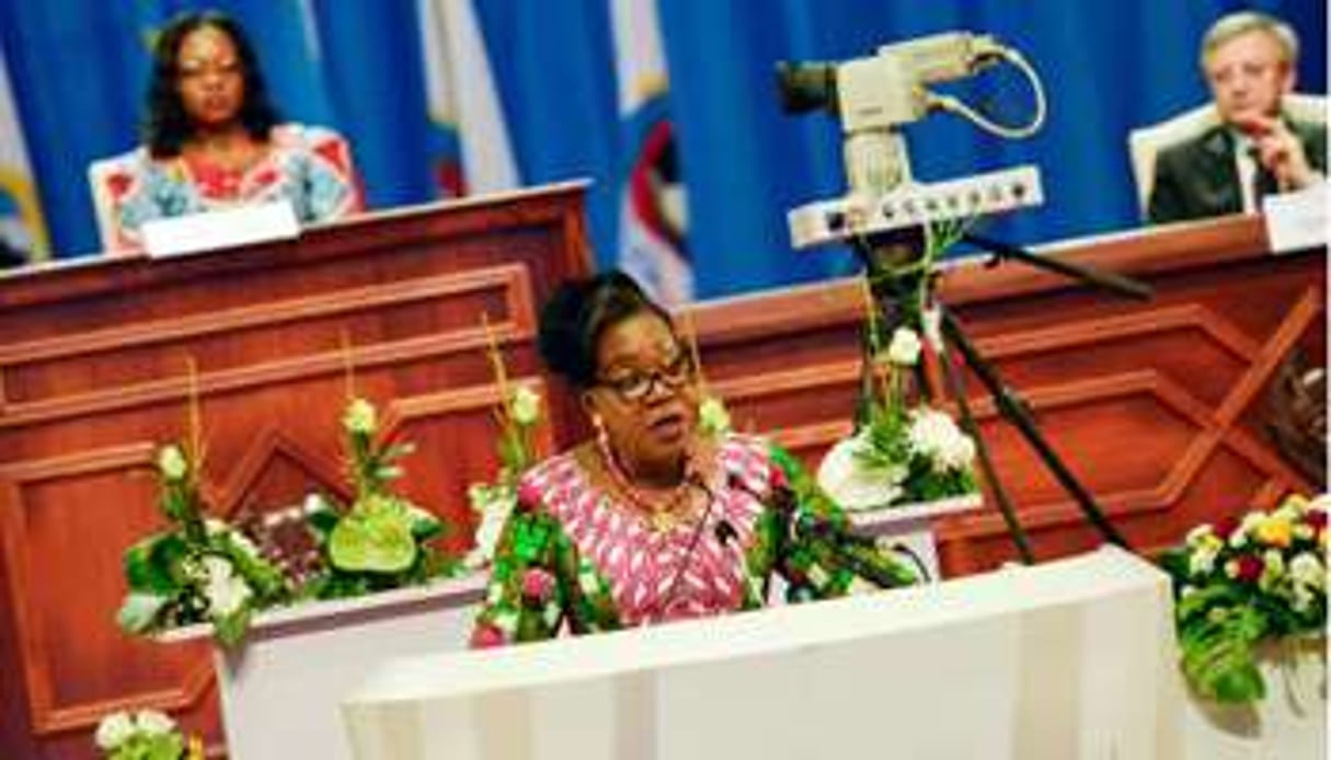 La présidente centrafricaine de transition Catherine Samba Panza, à Kinshasa le 3 mars 2014. © AFP