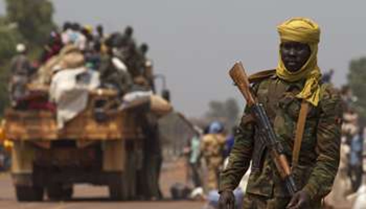 Un soldat tchadien de la Misca dans une rue de Bangui, le 22 janvier 2014. © Reuters