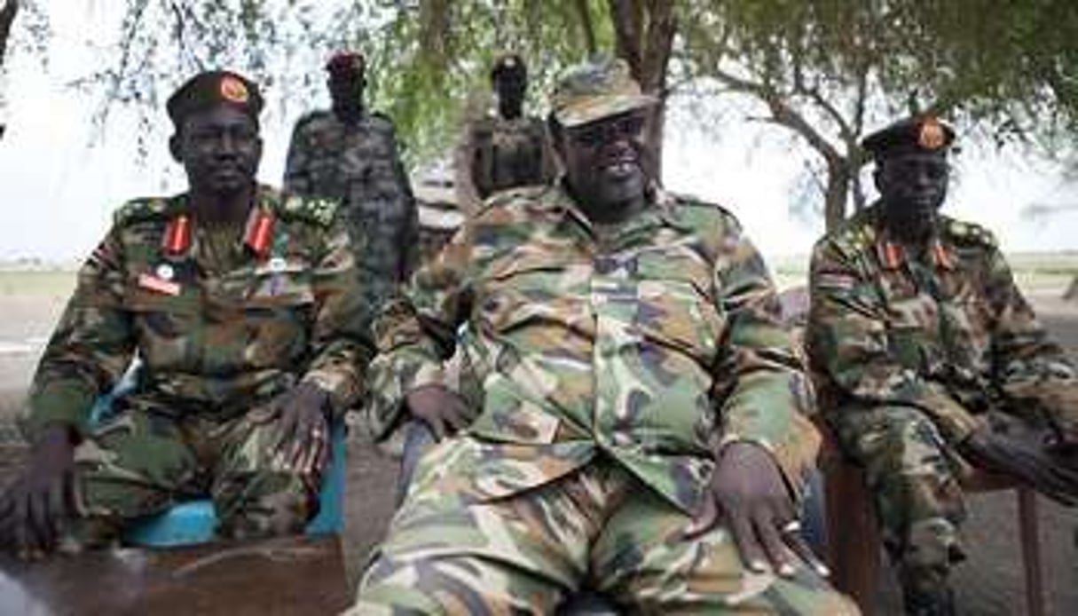 Le chef des rebelles au Soudan du Sud, Riek Machar, le 14 avril à Nasir. © AFP