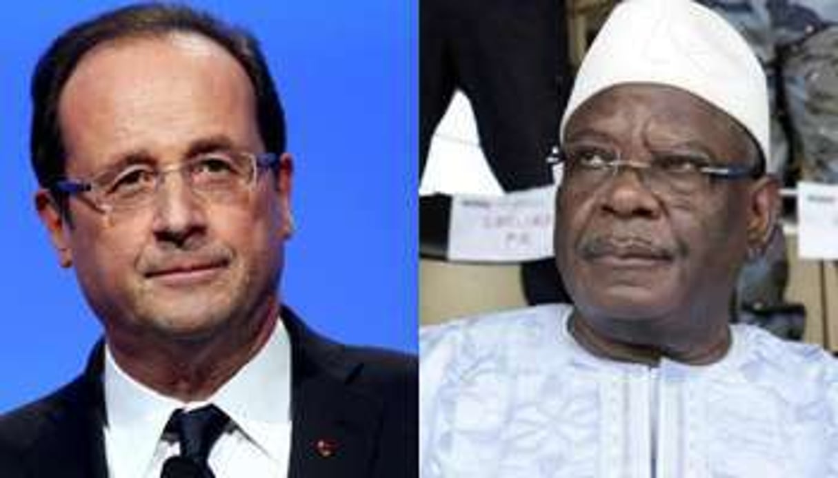 François Hollande et Ibrahim Boubacar Keïta. © AFP/Montage J.A.