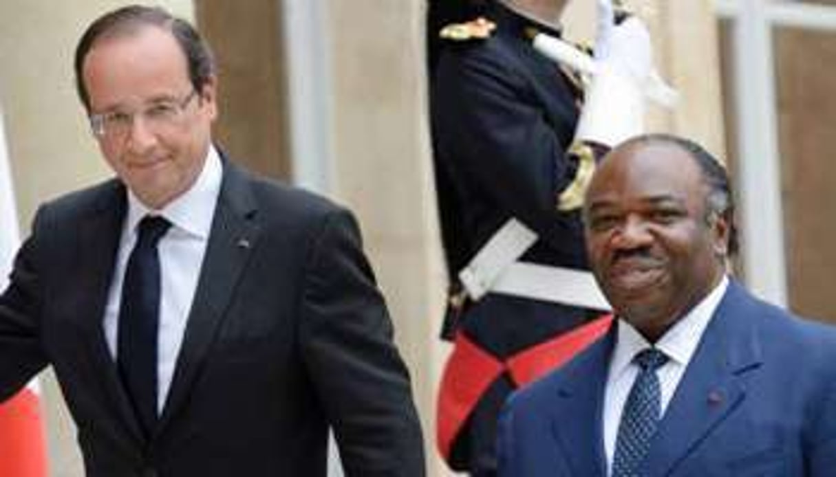 François Hollande et Ali Bongo à l’Élysée, le 5 juillet 2012. © AFP