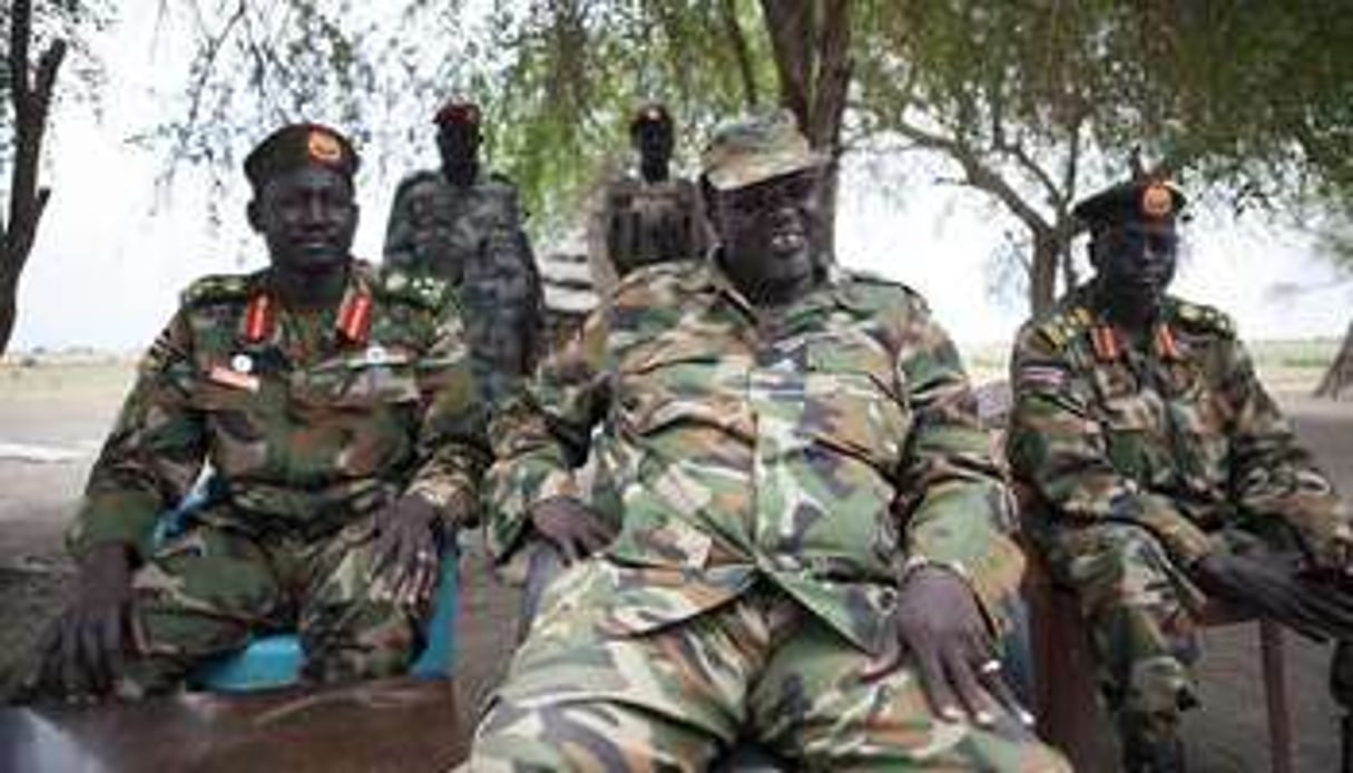 Le chef des rebelles au Soudan du Sud, Riek Machar, le 14 avril 2014 à Nasir. © AFP