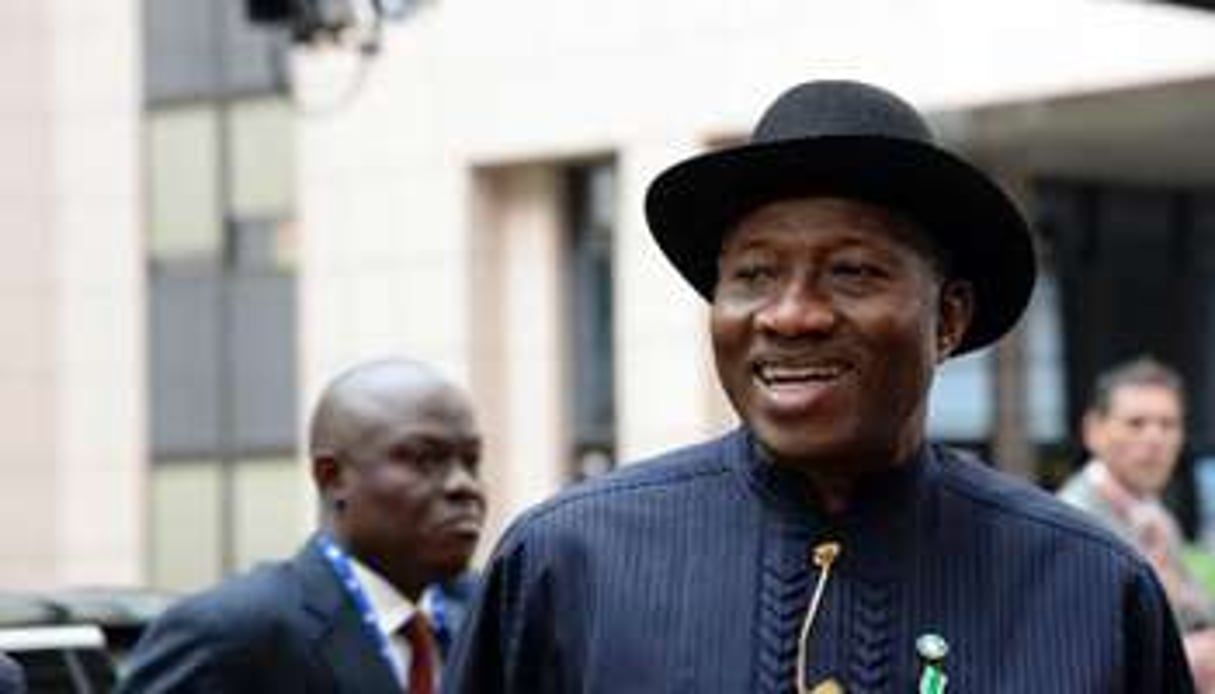 Le président nigérian Goodluck Jonathan, le 2 avril 2014 à Bruxelles. © AFP