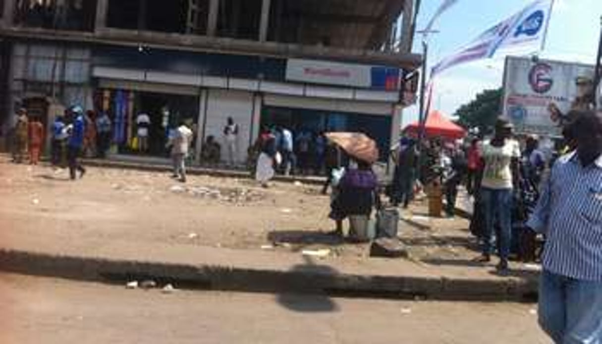 Le marché Total, au sud de Brazzaville, inhabituellement calme. © Ifrikia Kengué/J.A.