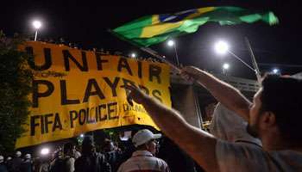 Manifestation contre la Coupe du Monde au Brésil, le 29 avril. © NELSON ALMEIDA / AFP