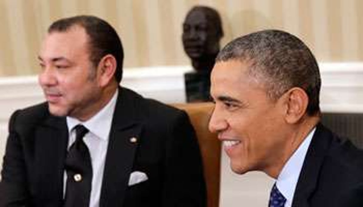 Le roi Mohammed VI avec Barack Obama, le 22 novembre 2013 à Washington. © WIN MCNAMEE / AFP