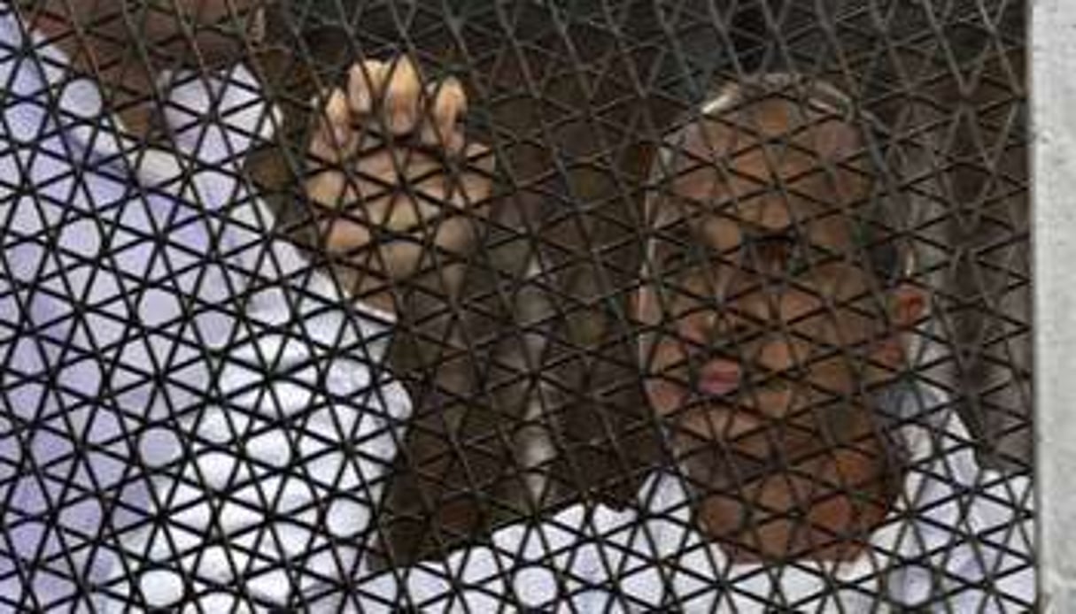 Le journaliste australien d’Al-Jazeera Peter Greste à la prison Tora du Caire, le 5 mars 2014. © AFP