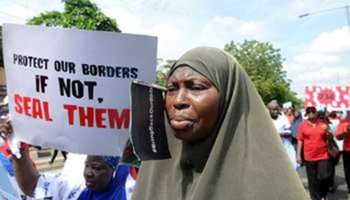 Une manifestation de soutien aux lycéennes enlevées au Nigeria. © AFP