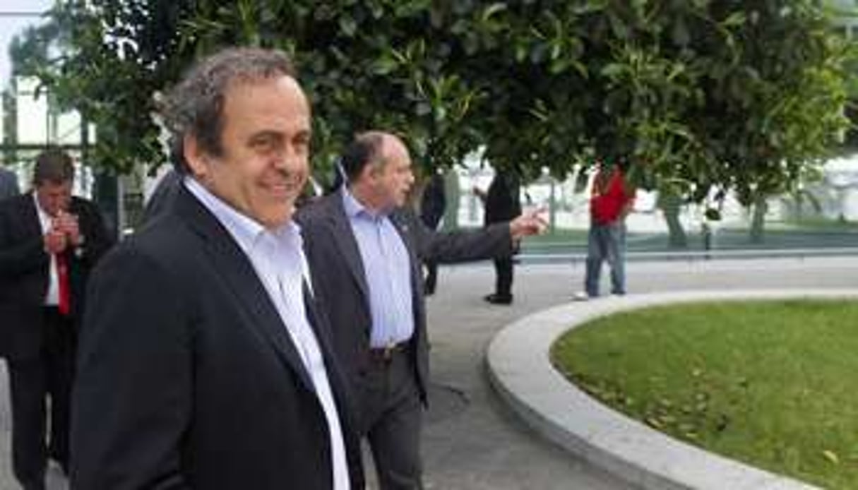 Michel Platini, président de l’UEFA, à Gibraltar le 10 mai 2014. © AFP