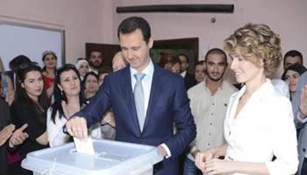 Bashar al-Assad et sa femme Asma à Damas, le 3 juin 2014. © Reuters
