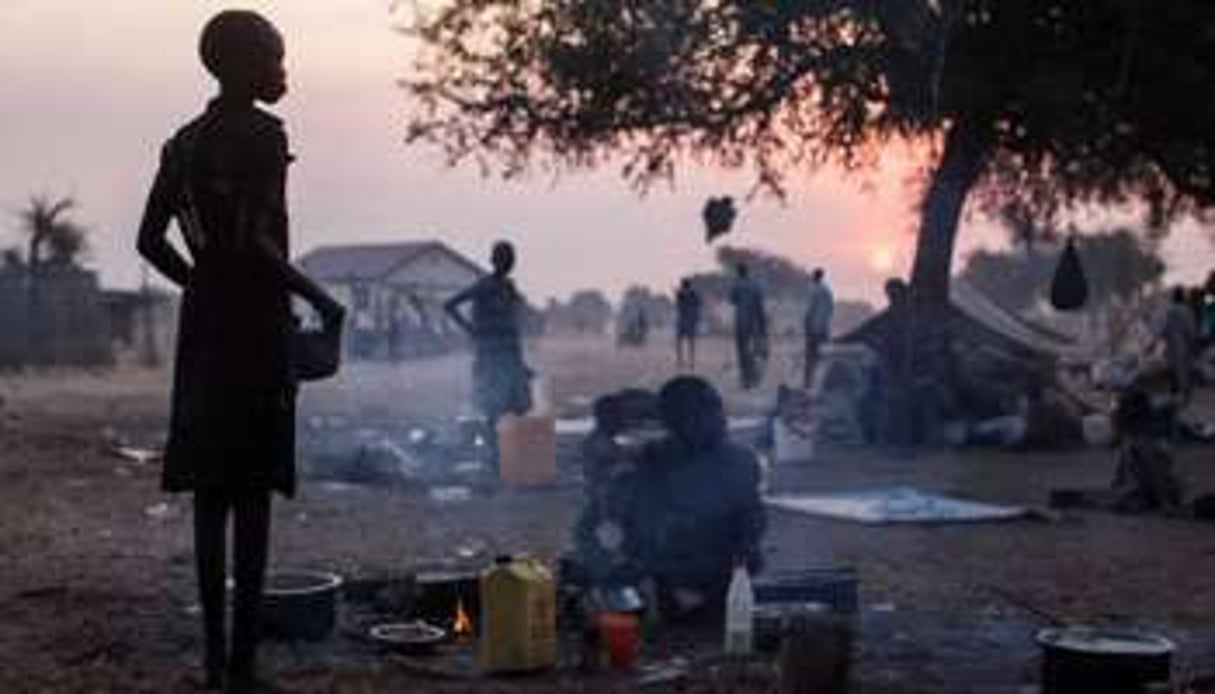 Le camp de réfugiés improvisé de Minkammen au Soudan du Sud, le 8 janvier 2014. © AFP
