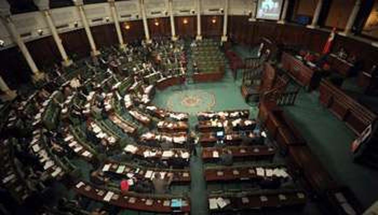 L’Assemblée constituante à l’ouverture des débats sur la loi électorale, le 18 avril 2014. © Fethi Belaid/AFP