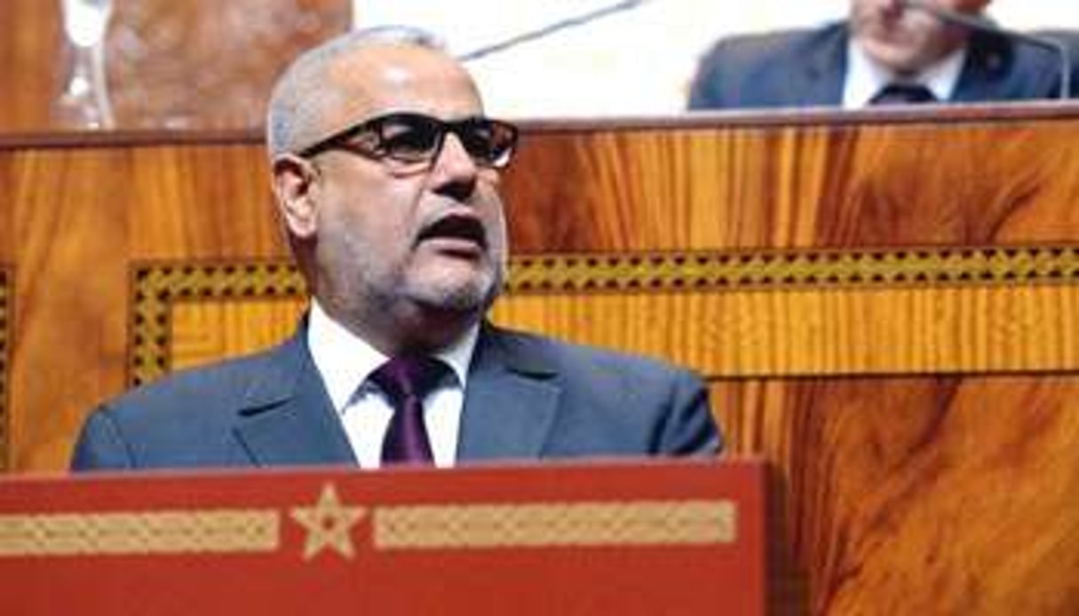 Le Premier ministre marocain Abdelilah Benkirane, au Parlement. © AFP