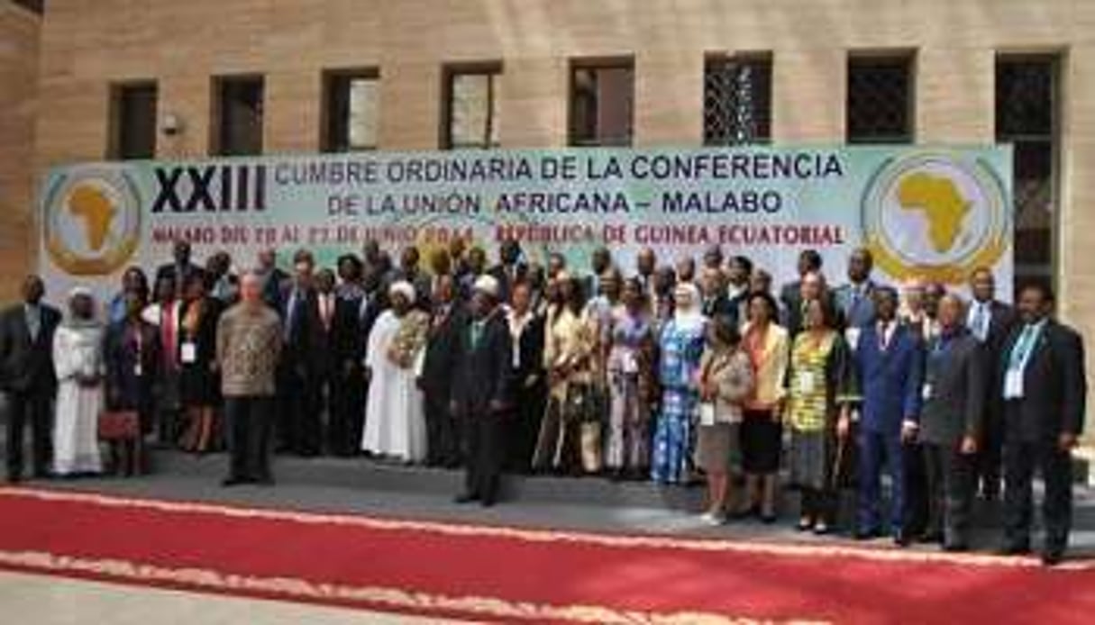 Les ministres des Affaires étrangères des pays de l’UA, le 23 juin à Malabo. © AFP
