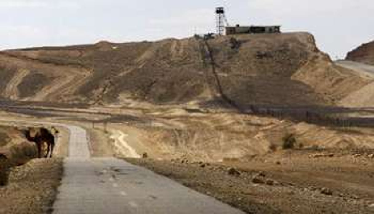 Vue de la frontière entre l’Egypte et Israël, dans la péninsule du Sinaï. © AFP