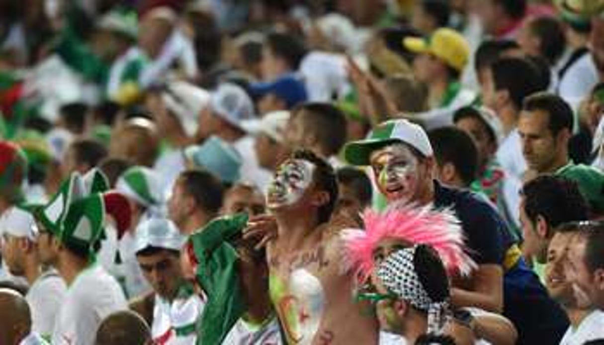 Des supporteurs algériens lors du match contre la Russie, le 26 juin 2014 à Curitiba. © AFP