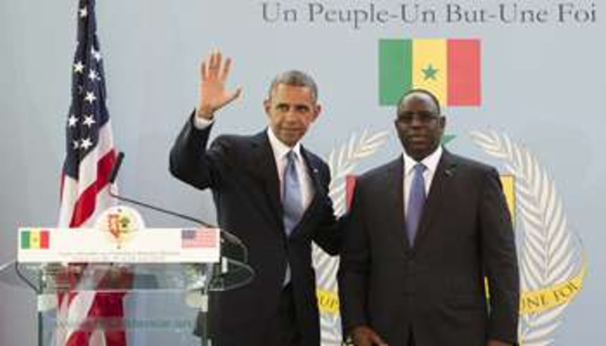 Barack Obama et Macky Sall, le 27 juin 2013 à Dakar. © AFP
