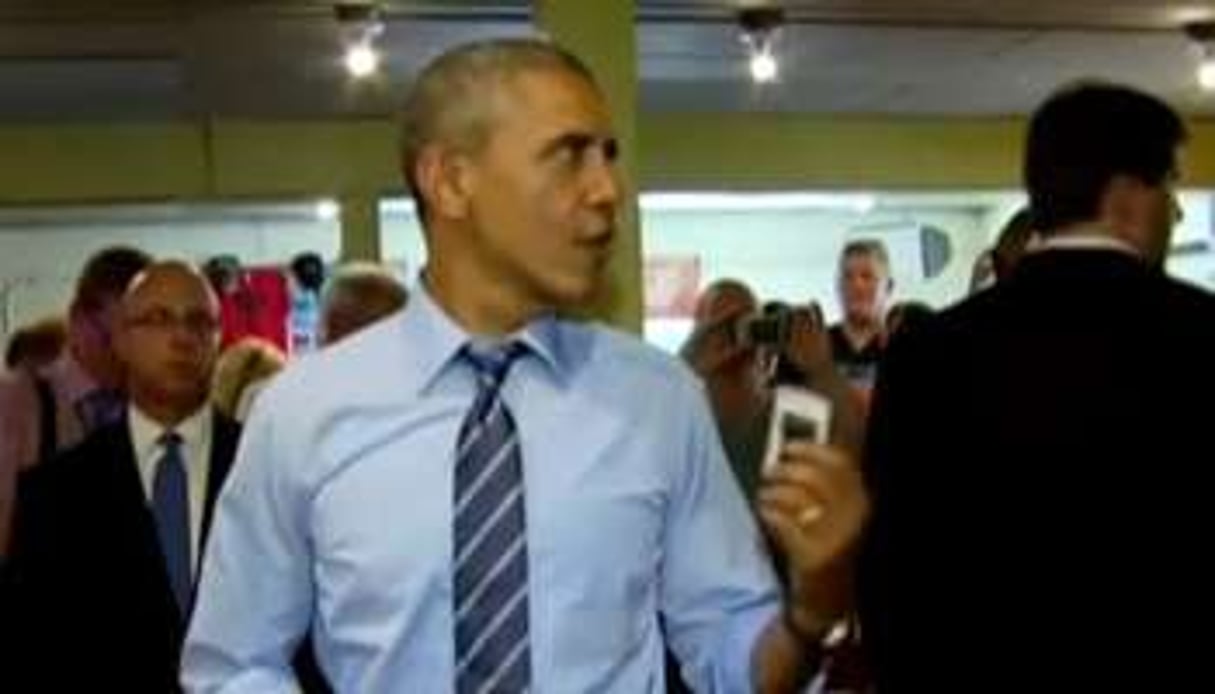 Capture d’écran d’une vidéo de Barack Obama au Texas, le 10 juillet. © JA
