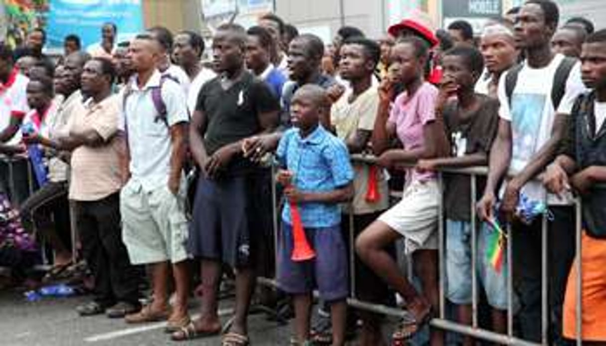 Des supporters ghanéens lors du match entre le Ghana et le Portugal le 26 juin 2014 à Accra. © AFP