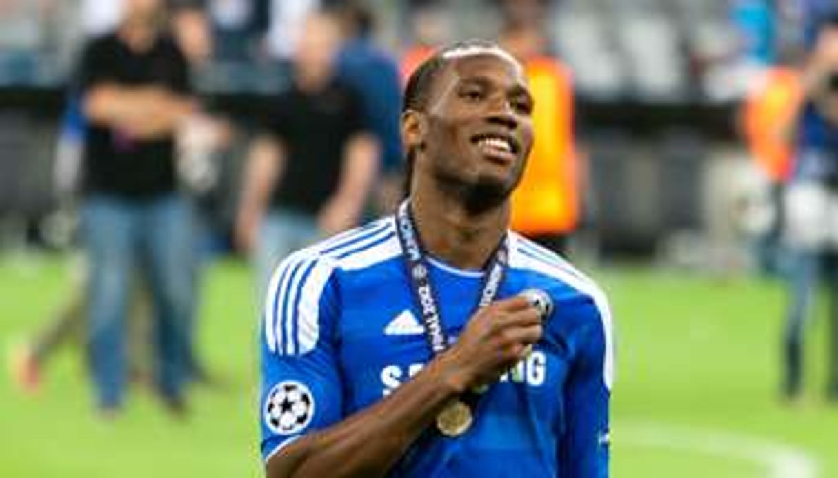 Drogba, vainqueur de la Ligue des Champions en 2012 avec Chelsea. © DR