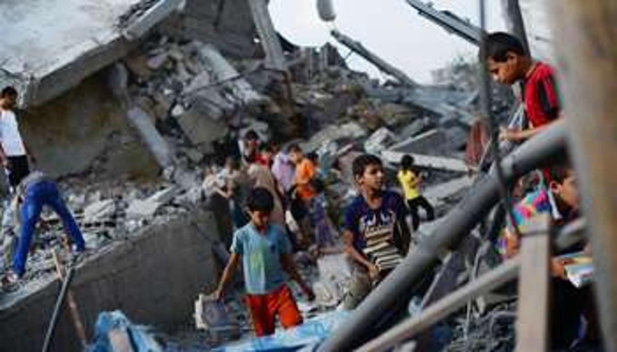 Une mosquée à Gaza, le 10 août 2014, détruite par un raid israélien. © AFP