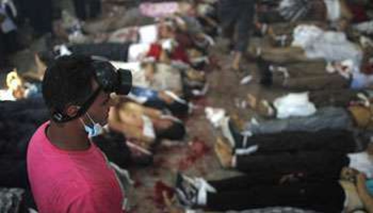 Pendant la répression des rassemblements pro-Morsi du 14 août 2013, qui a fait 700 morts. © AFP – Mosaab El-Shamy