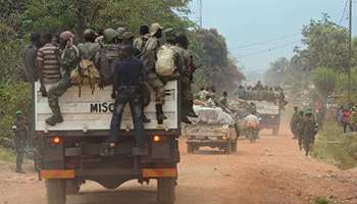 Des anciens membres des Séléka près de Bangui, le 28 janvier 2014. © AFP