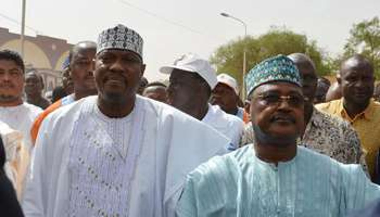 Hama Amadou (g) au Niger le 15 juin 2014. © AFP