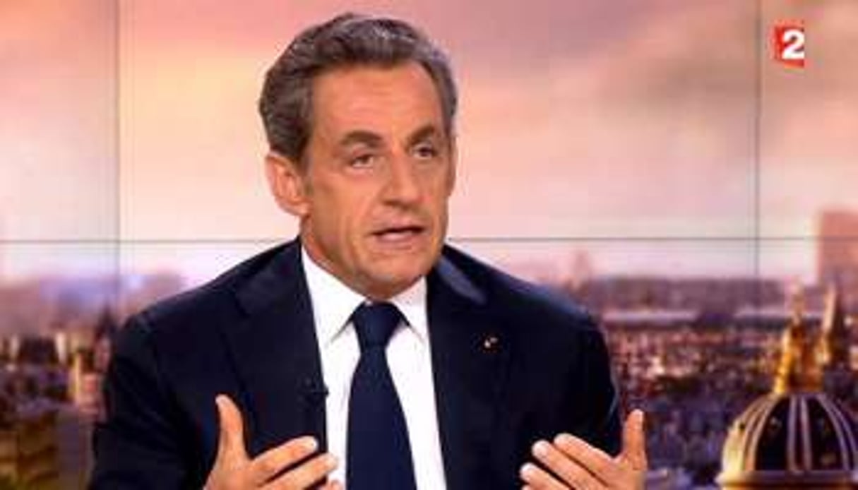 Capture d’écran de France 2 montrant Nicolas Sarkozy lors de son interview le 21 septembre 2014. © AFP