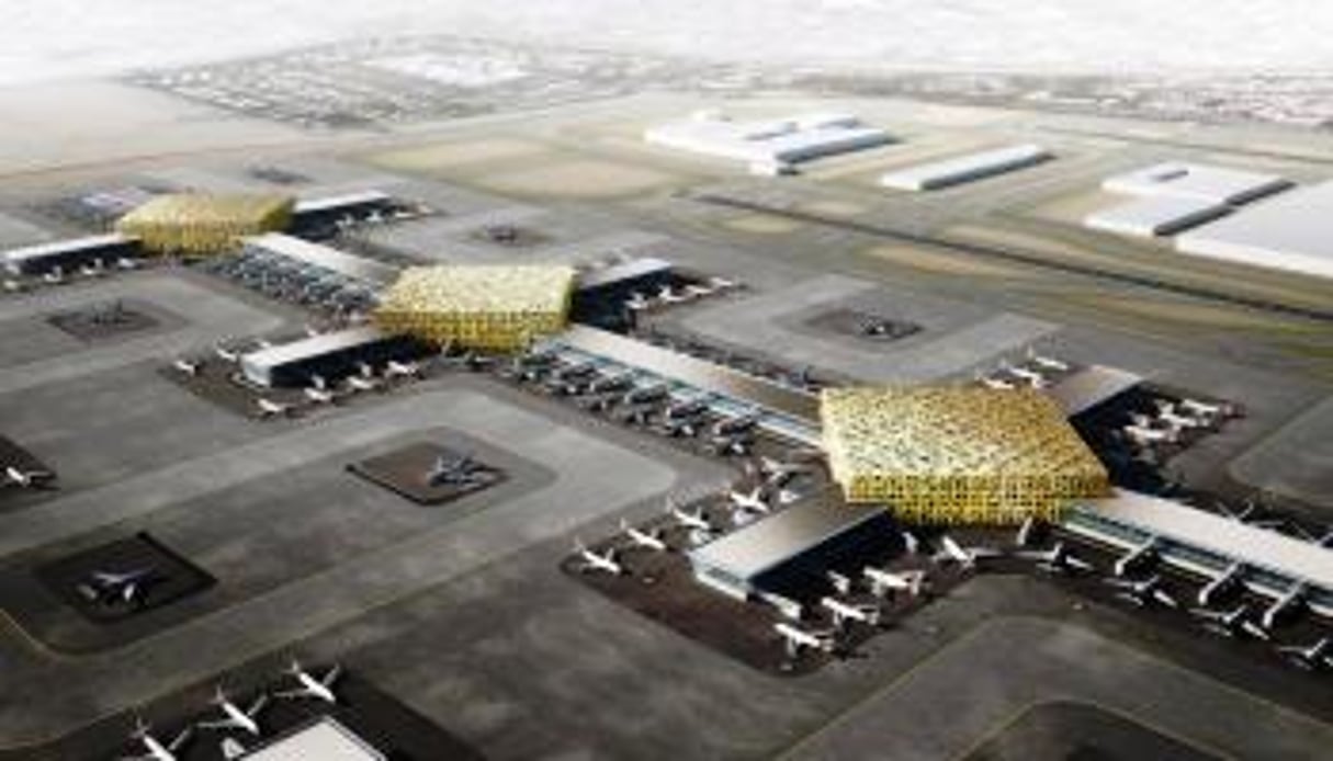 Après son extension Dubai World Central (DWC) deviendra la plus grande plate-forme aéroportuaire au monde, avec une capacité supérieure à 200 millions de passagers par an. DR