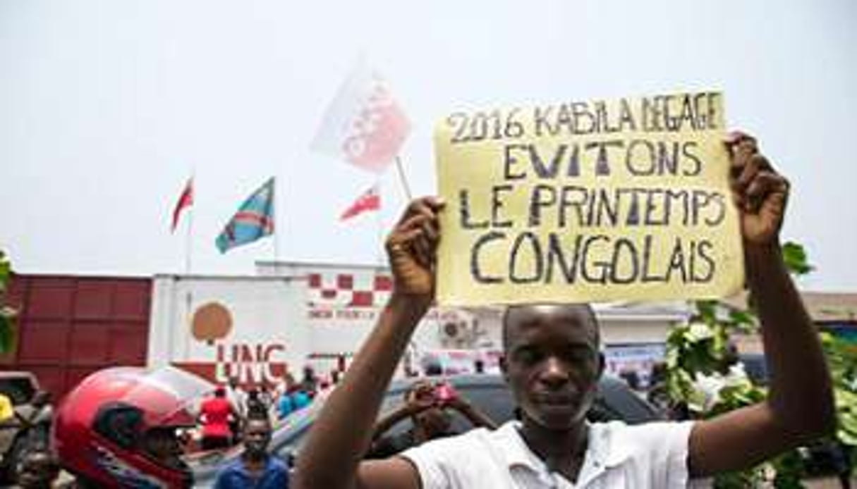 Manifestation contre la révision de la Constitution en RDC, le 13 septembre 2014 à Kinshasa. © AFP
